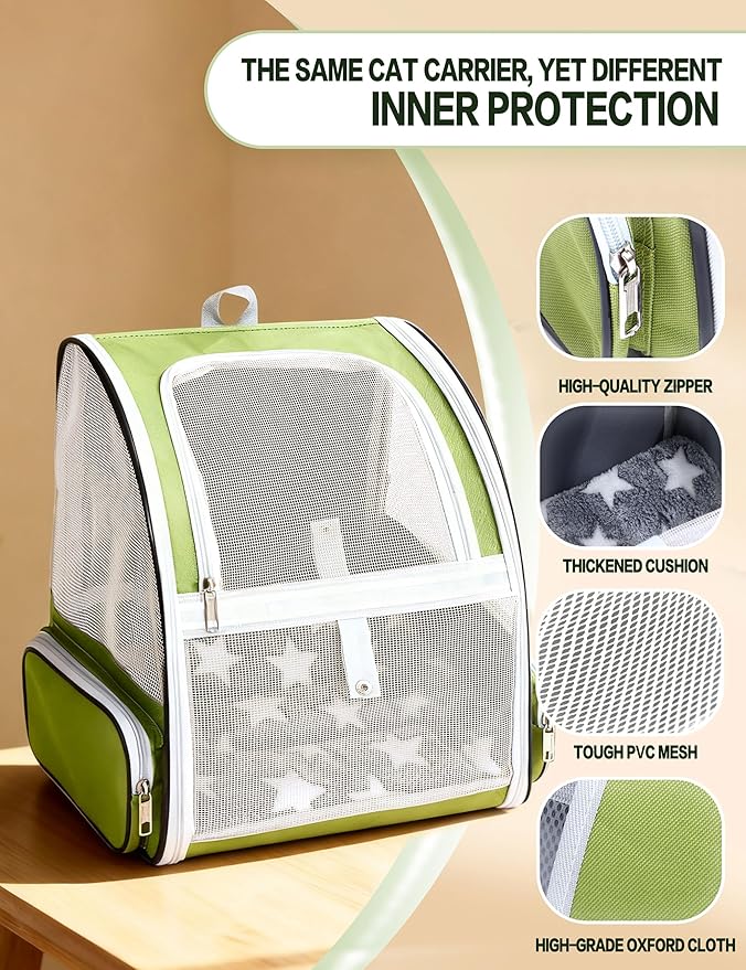 Green Cat Backpack Carrier - Image 5
