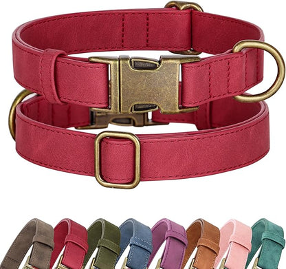 Didog Soft PU Leather Dog Collar, Stylish Quick Released Dog Collars by Didog