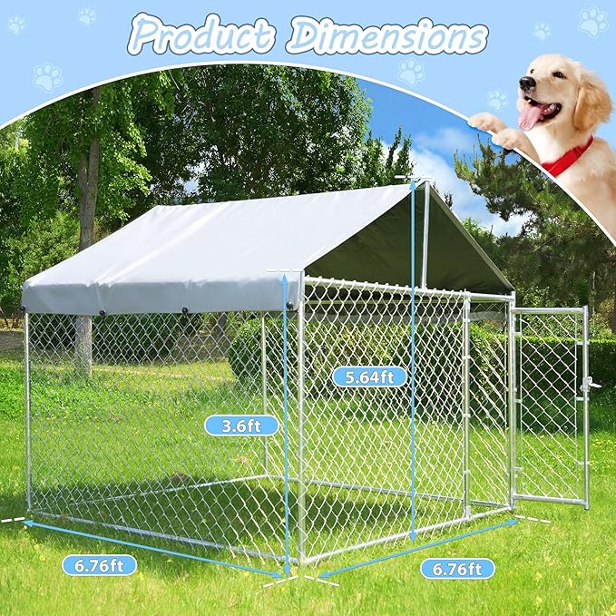 HITTITE Extra Large Outdoor Dog Kennel, Anti-Rust Dog Kennel Outside - Image 4