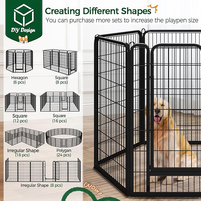 Yaheetech Dog Playpen Outdoor, 47 inch 6 Panels Dog Pen Indoor Heavy Duty Puppy - Image 5