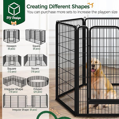 Yaheetech Dog Playpen Outdoor, 47 inch 6 Panels Dog Pen Indoor Heavy Duty Puppy - Image 5