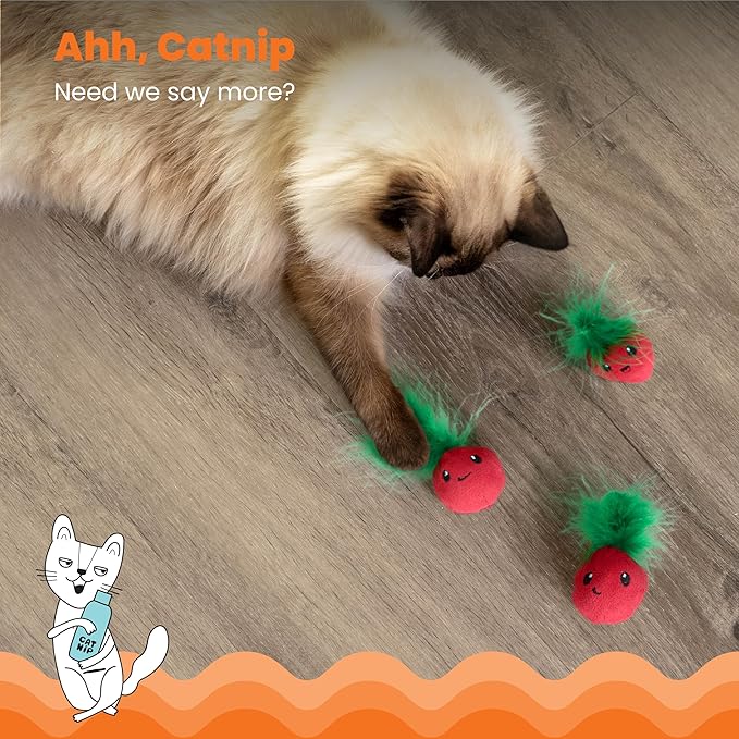 Catstages Strawbabies 3-Pack Catnip Cat Toys - Image 3