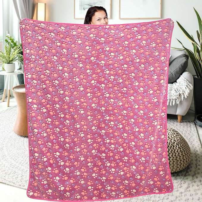 Dog Blankets for Large Dogs, Soft Fluffy Flannel Pet Blanket Mat Cover for Bed - Image 5