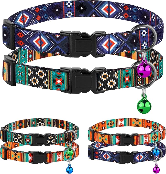 Cat Collar Breakaway 2PCS Adjustable Pattern Tribal Aztec Southwest Safety Pet by Unknown