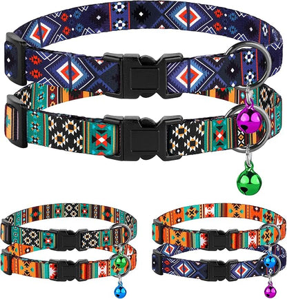 Cat Collar Breakaway 2PCS Adjustable Pattern Tribal Aztec Southwest Safety Pet by Unknown