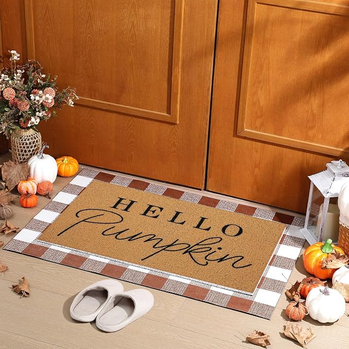 Tinideya 2 Pcs Door Mat Welcome Non Slip Coir Mats Floor Layering Doormats - Image 6