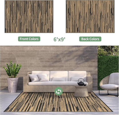 GENIMO Outdoor Rug for Patio Clearance, Reversible Plastic Straw Rugs for RV - Image 2