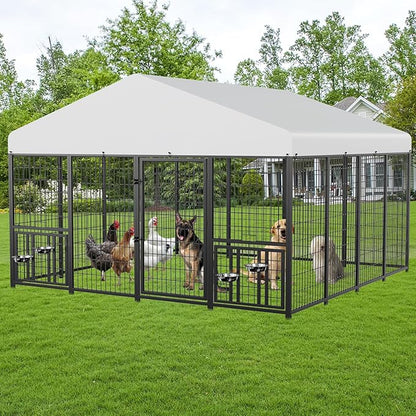 ROOMTEC Large Dog Kennel Outdoor Pet Pens Dogs Run by ROOMTEC