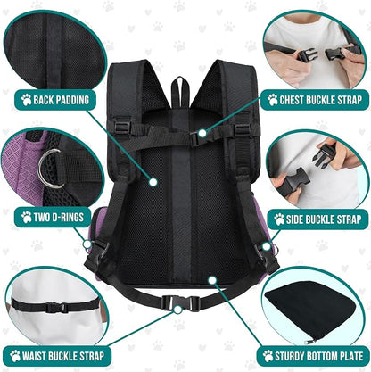 PetAmi Adjustable Cat & Dog Front Chest Carrier Backpack, Ventilated - Image 5