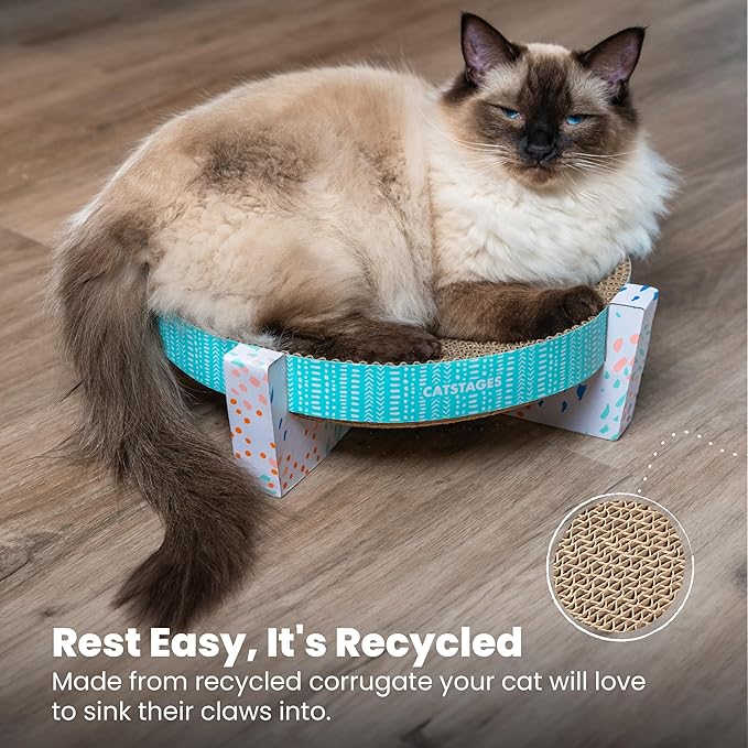Catstages Scratch, Snuggle & Rest – 2‑in‑1 Indoor Cat Scratcher & Elevated Cat - Image 6