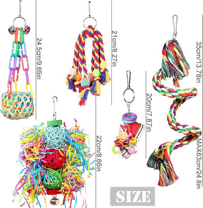 Bird Toys for Parakeet，ESRISE Parrot Conure Chewing Shredding Foraging Toys - Image 4