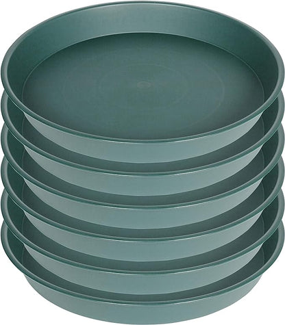 6 Pack of 12 inch Plant Saucer Bird Bath Bowl, Heavy Duty Plastic Plant Saucer by Bleuhome