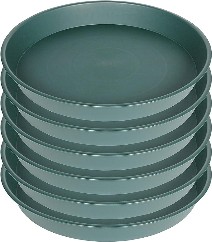 6 Pack of 7 inch Plant Saucer, Heavy Duty Plastic Plant Water Tray 7 inch Round by Bleuhome