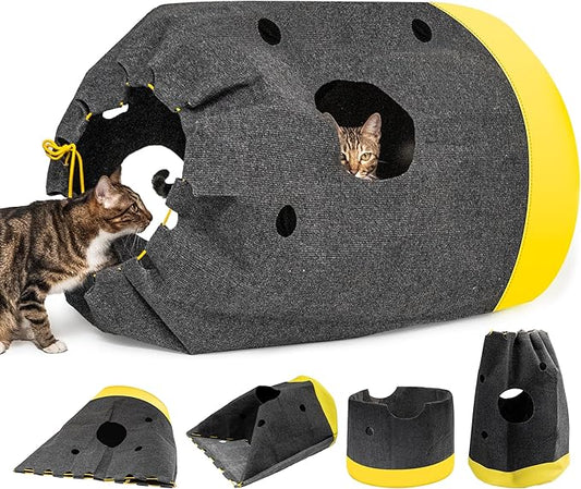 Cat Play Bag Collapsible Cat Activity Center Mat Play Rug Cats Activity by MUMUQ