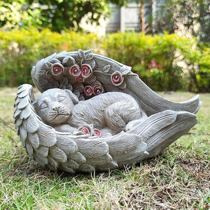 Solar Dog Garden Statues Outdoor Décor- Dog Figurines Solar LED Light Lawn - Image 3