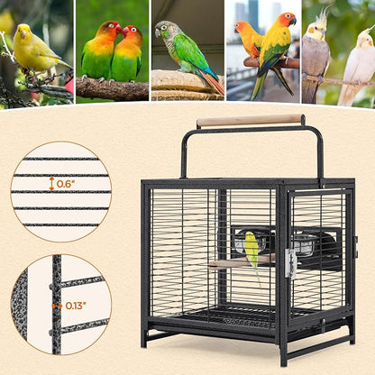 Yaheetech 25.5'' Wrought Iron Bird Travel Carrier Cage Parrot Cage - Image 4