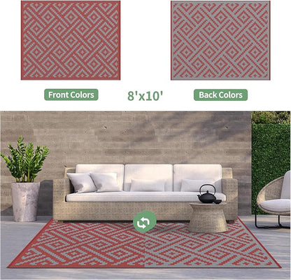 GENIMO Outdoor Rug for Patio Clearance, Lightweight Waterproof RV Camping Mat - Image 2