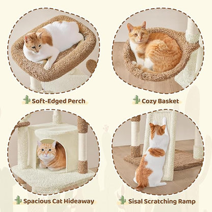 Yaheetech Cactus Cat Tree, 42in Cat Tower - Image 4
