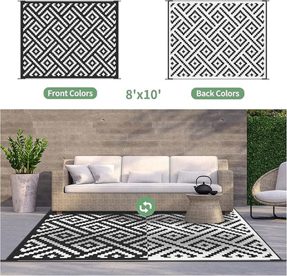 GENIMO Outdoor Rugs 8x10 Waterproof, Reversible Mats, Area Plastic Straw Rug - Image 7