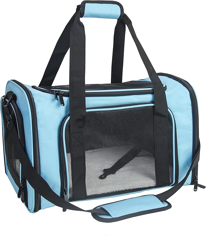 Soft Sided Carrier for Small Medium Cats Dogs, TSA Airline Approved Collapsible by NextFri