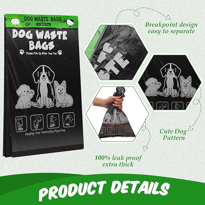 Ireer 20 Count 2000 Pcs Header Bag Bulk Cute Dog Pet Waste Bags Bulk Poop - Image 4