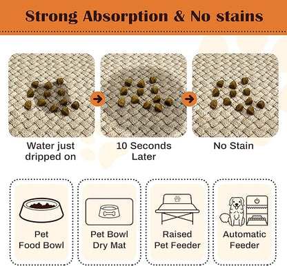 Pet Feeding Mat for Floors Waterproof Dog Mat for Food and Water Absorbent - Image 2