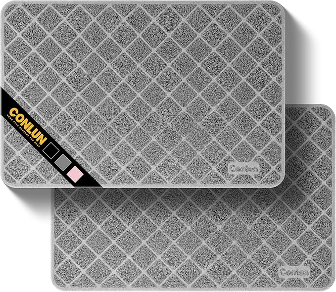 Cat Litter Mat Litter Trapping Mat, Less Waste Cat Litter Box Mat by Conlun