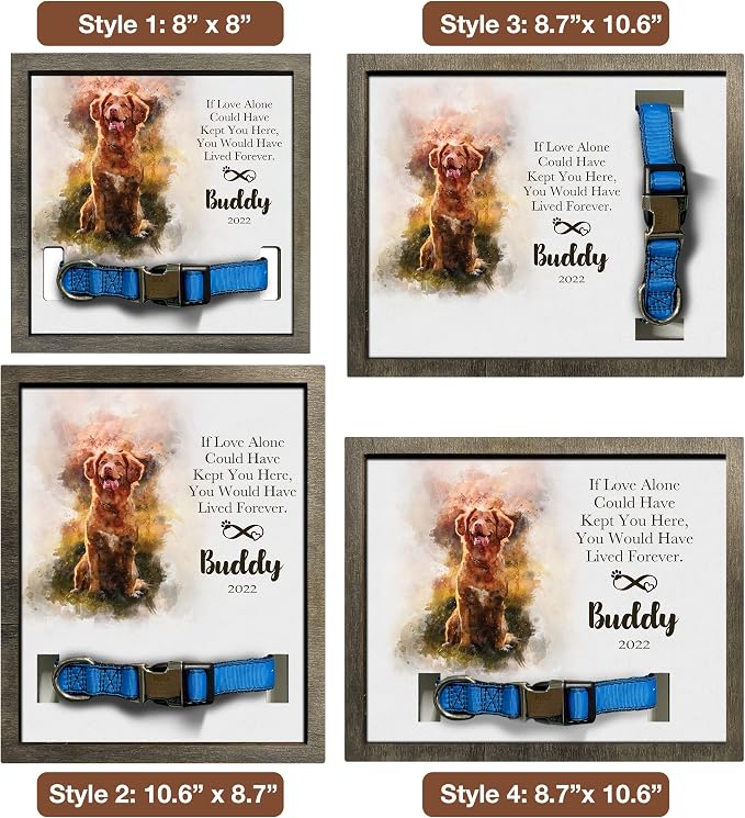 Personalized Pet Memorial Gifts Water Color Dog Picture Frame Dog Loss Sympathy - Image 4