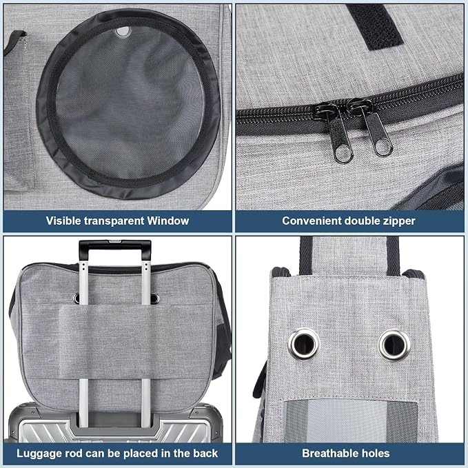 OWNPETS Pet Sling Carrier, Pet Airline Carrier Travel Bag, Fit 10~13lb Small - Image 4
