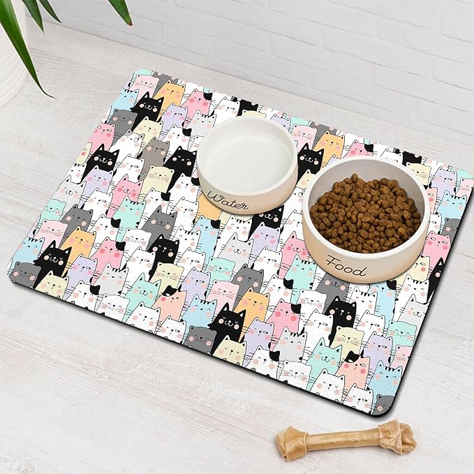 Pet Feeding Mat for Floors Waterproof Dog Mat for Food and Water Absorbent - Image 8