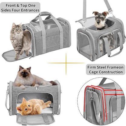 Soft-Sided Cat/Dog/Pet Carrier, Collapsible Pets Travel Carriers - Image 5