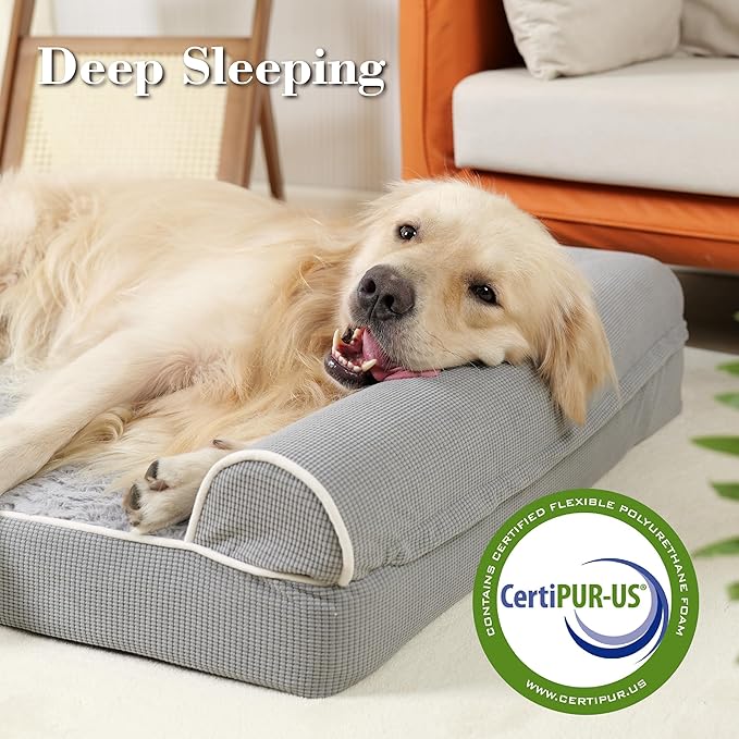 Orthopedic Dog Beds for Large Dogs, Waterproof Lined Egg Crate Foam Pet Bed Mat - Image 3