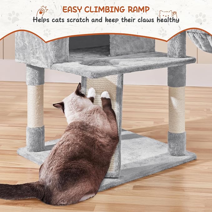Yaheetech 76.5in Multi-Level Large Cat Tree, Big Cat Tower - Image 7