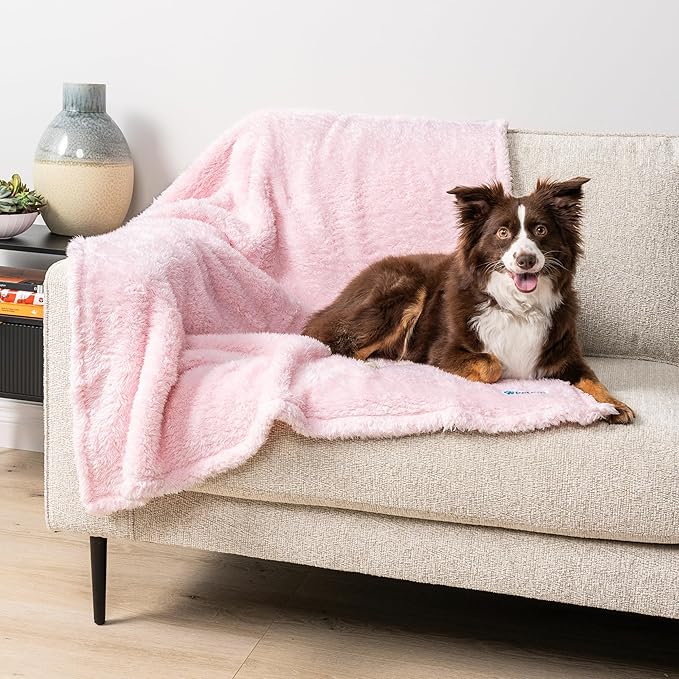 PetAmi Dog Blanket for Large Medium Dogs Pink, Fluffy Soft Puppy Blanket by PetAmi