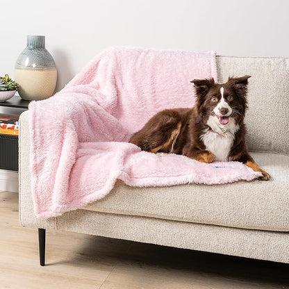 PetAmi Dog Blanket for Large Medium Dogs Pink, Fluffy Soft Puppy Blanket by PetAmi