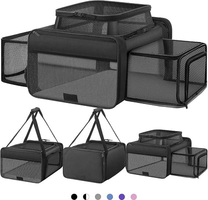 Top and 2 Sides Expandable Cat Carrier 18x13.5x9.5, TSA Airline Approved Dog by SHARLOVY