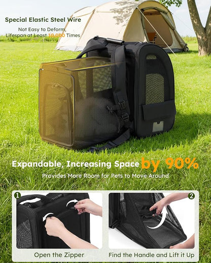 Pecute Cat Backpack Carrier XL, Expandable Pet Backpack - Image 3