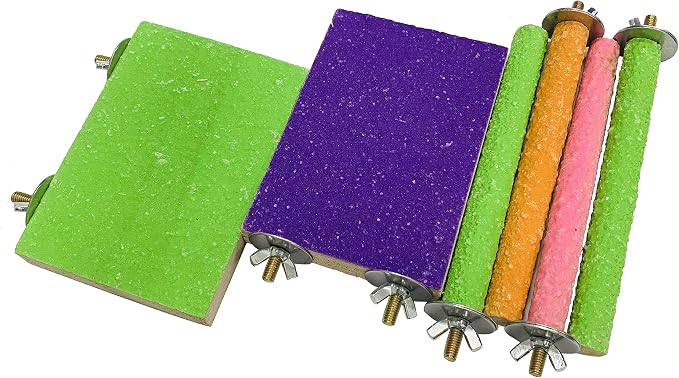 Hamiledyi 6 PCS Bird Perch Stand Toy Wood Parrot Paw Grinding Stick Perch Stand - Image 7