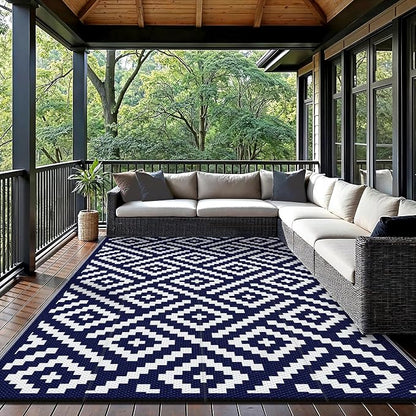 GENIMO Outdoor Rug for Patio Clearance, Reversible Plastic Camping Rugs - Image 2