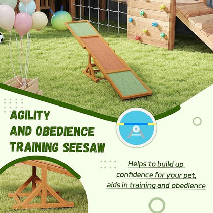 PawHut Wooden Dog Agility Seesaw - Image 6