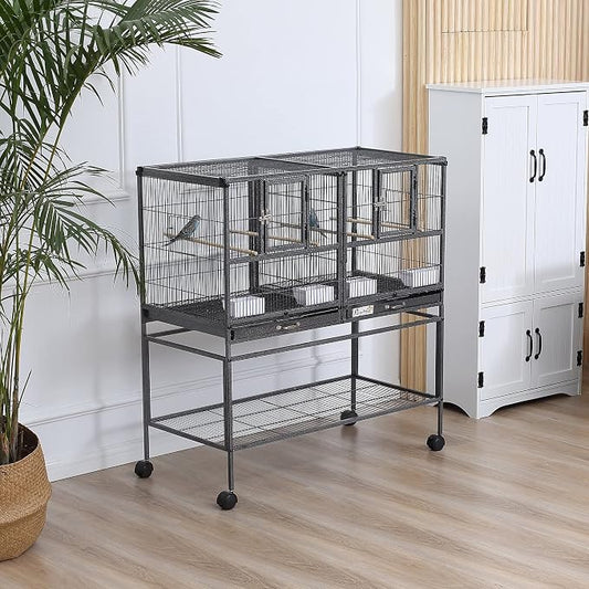 PawHut Divided Breeder Bird Cage - Image 2