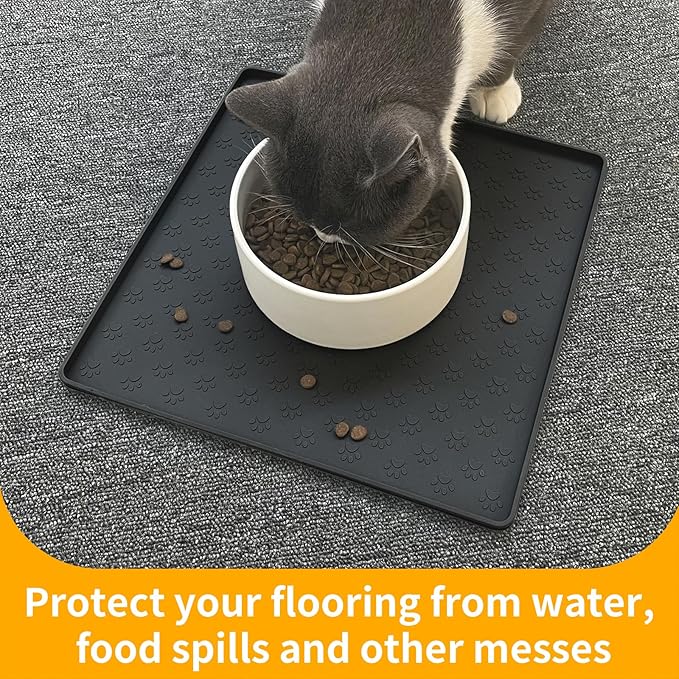 Ptlom Pet Placemat for Dog and Cat, Waterproof Non-Slip Silicone Feeding Bowl - Image 5