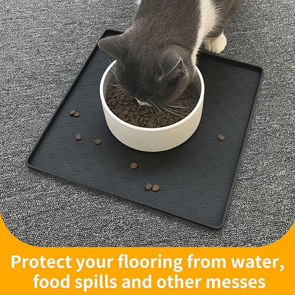 Ptlom Pet Placemat for Dog and Cat, Waterproof Non-Slip Silicone Feeding Bowl - Image 5