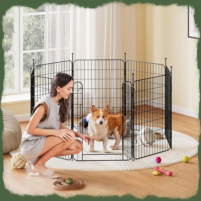 Yaheetech Expandable Dog Playpen, 8 Panel 32 inch Puppy Playpen - Image 2