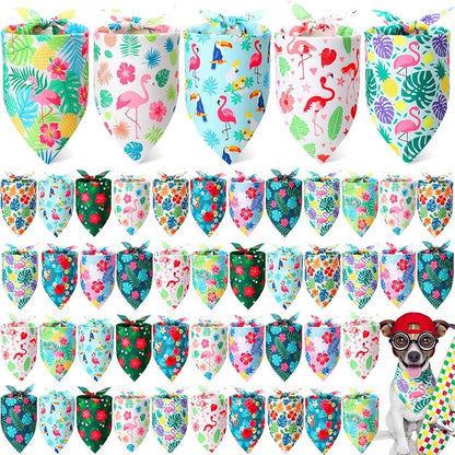 Weewooday 50 Pcs Hawaiian Dog Bandanas Bulk by Weewooday