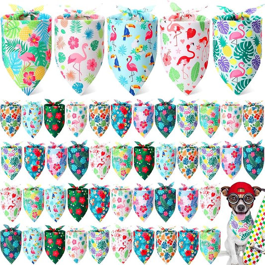 Weewooday 50 Pcs Hawaiian Dog Bandanas Bulk by Weewooday