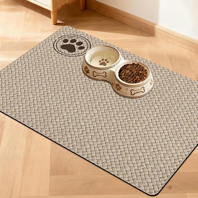 Pet Feeding Mat for Floors Waterproof Dog Mat for Food and Water Absorbent by Unknown