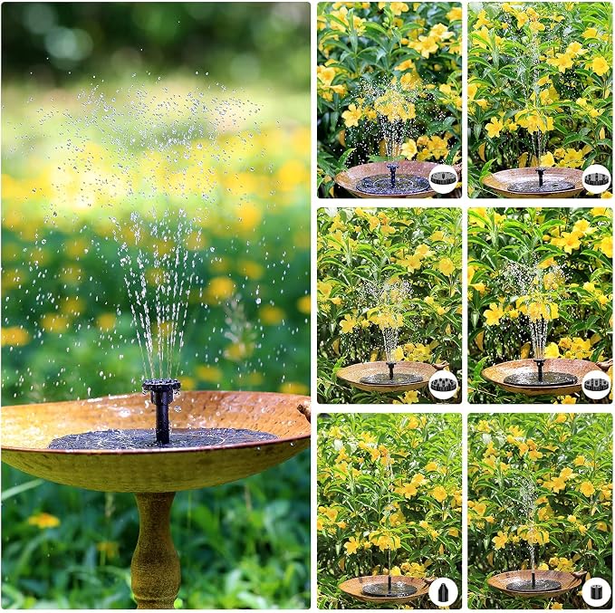 AISITIN Solar Fountain Pump 2.5W, 6.7" Solar Powered Water Fountain - Image 3