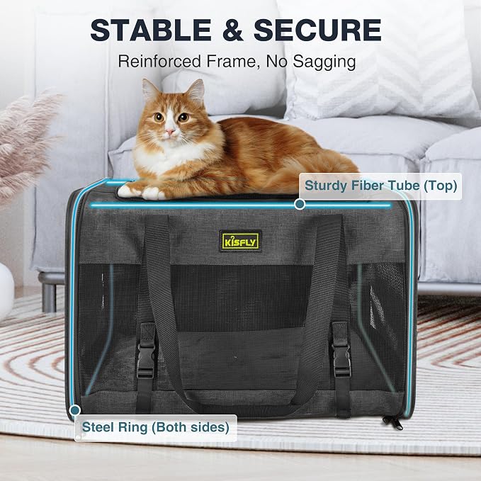 Small Dog Carrier for Puppies, Cat Carrier Soft, Foldable Travel Bag, Fits Pets - Image 4