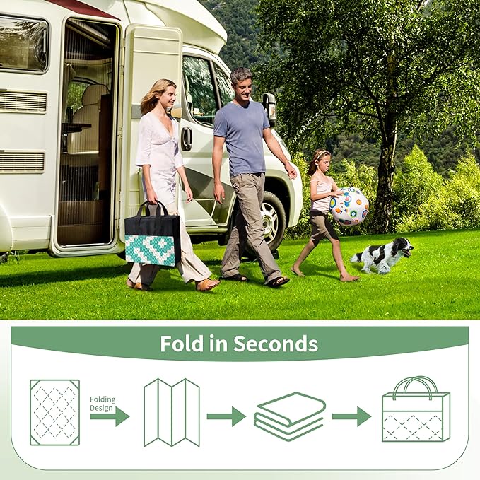 GENIMO Outdoor Rug for Patio Clearance, Reversible Plastic Straw Rugs for RV - Image 6